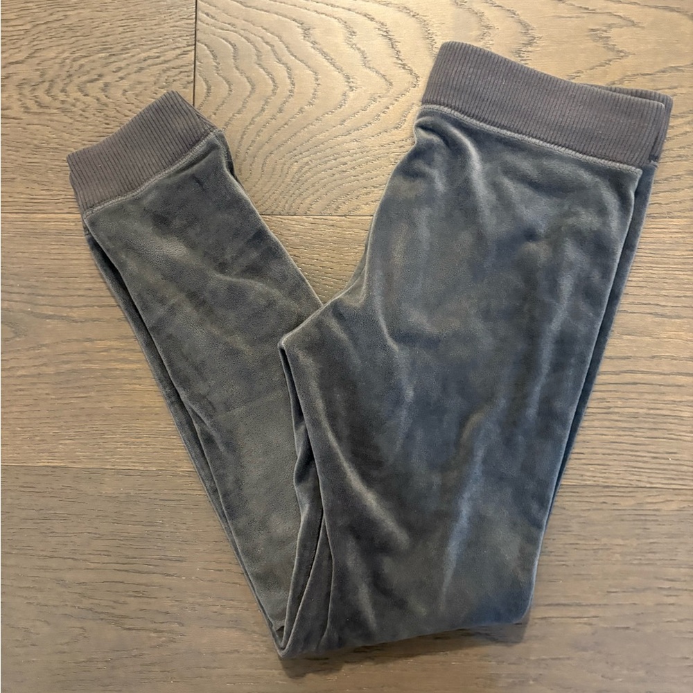 Abercrombie kids gray velour leggings sz 10/12 EUC